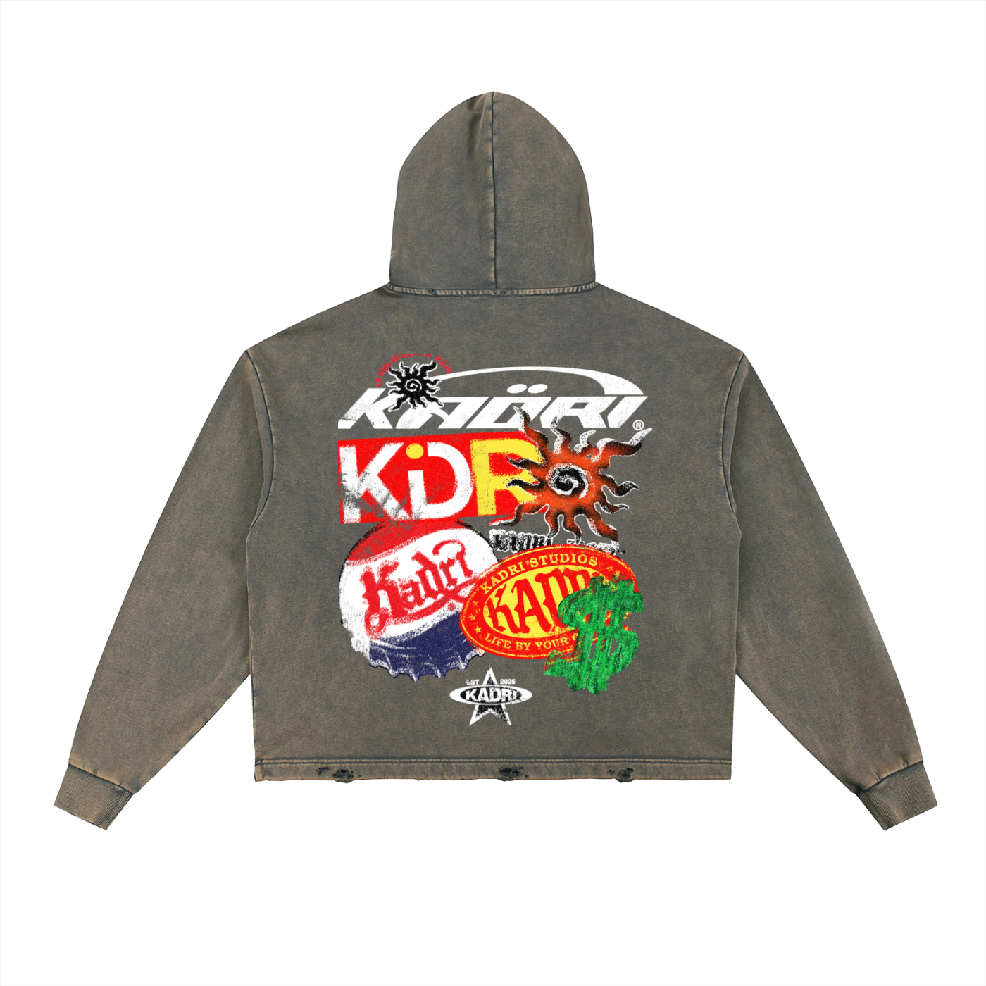 Kadri Bottom Crop Vintage Hoodie