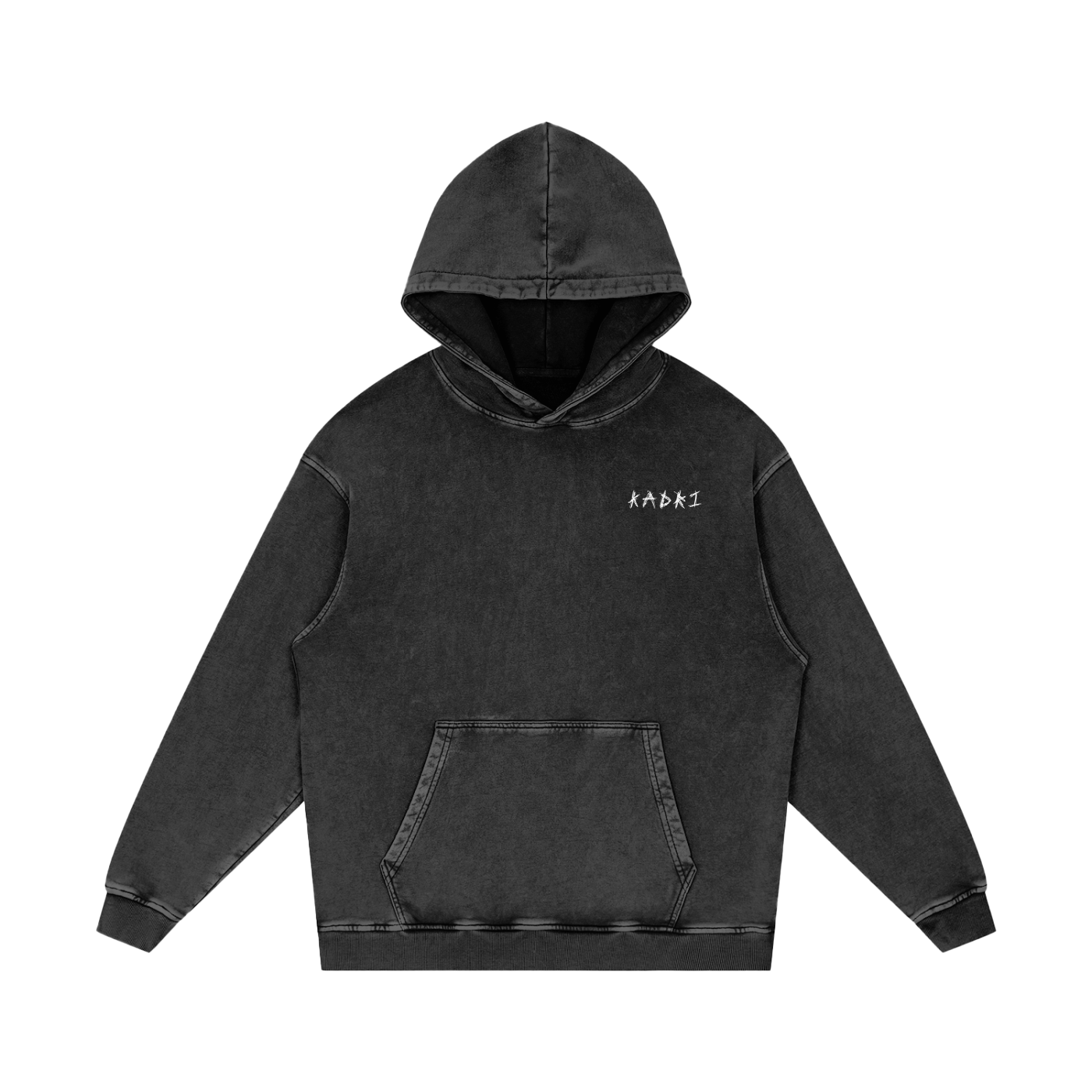 Kadri Skull & Roses Acid Wash Oversize Hoodie