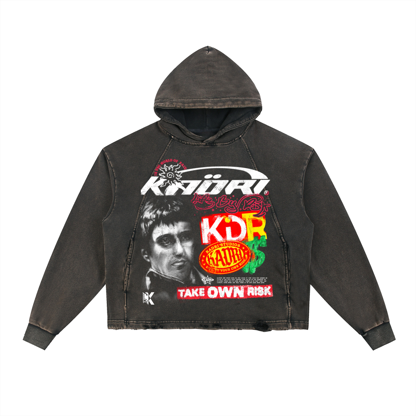 Kadri Bottom Crop Vintage Hoodie