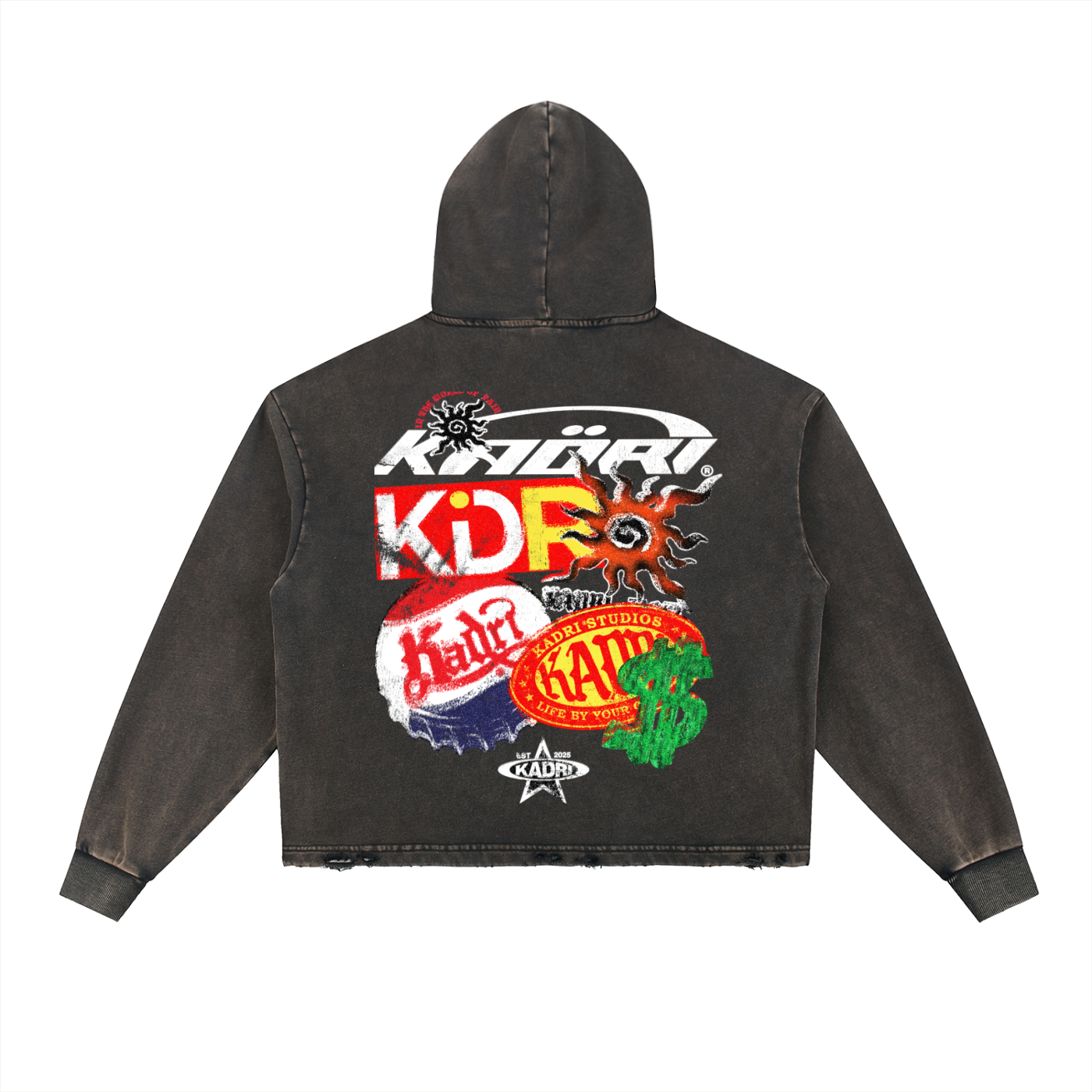 Kadri Bottom Crop Vintage Hoodie