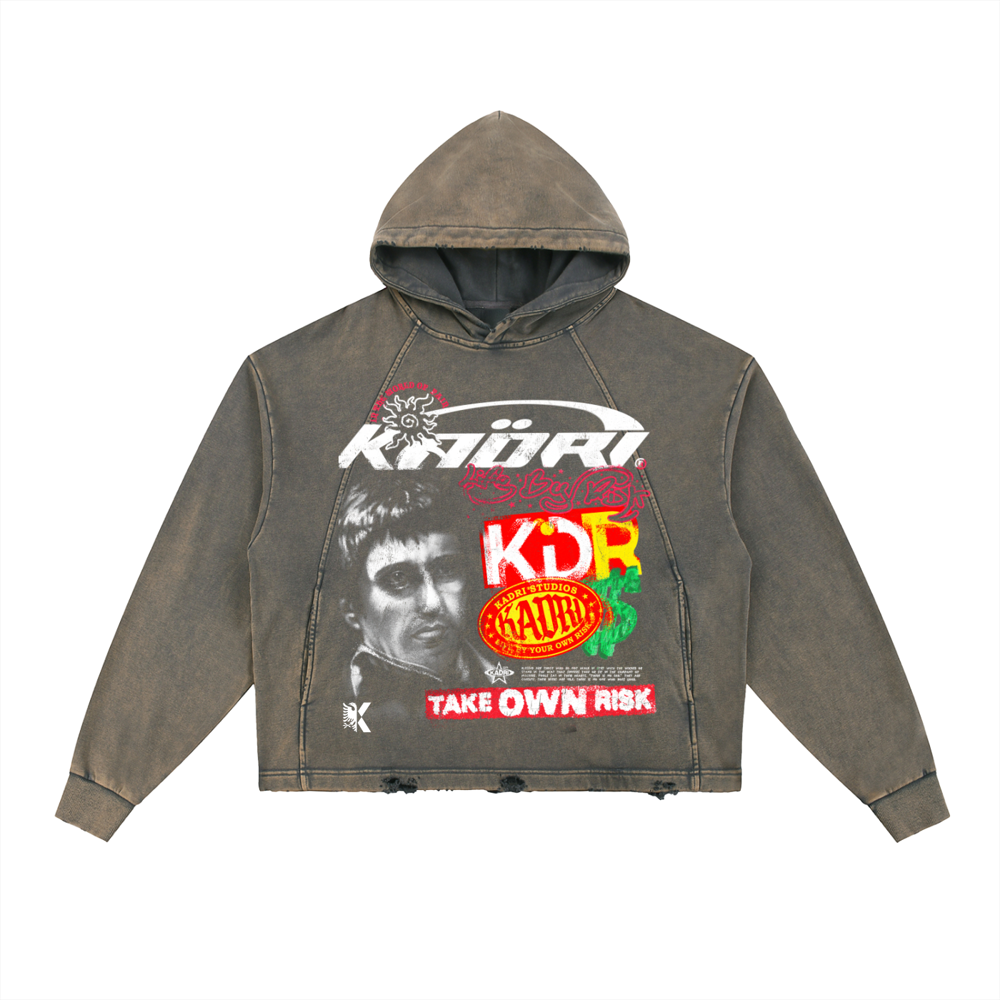 Kadri Bottom Crop Vintage Hoodie